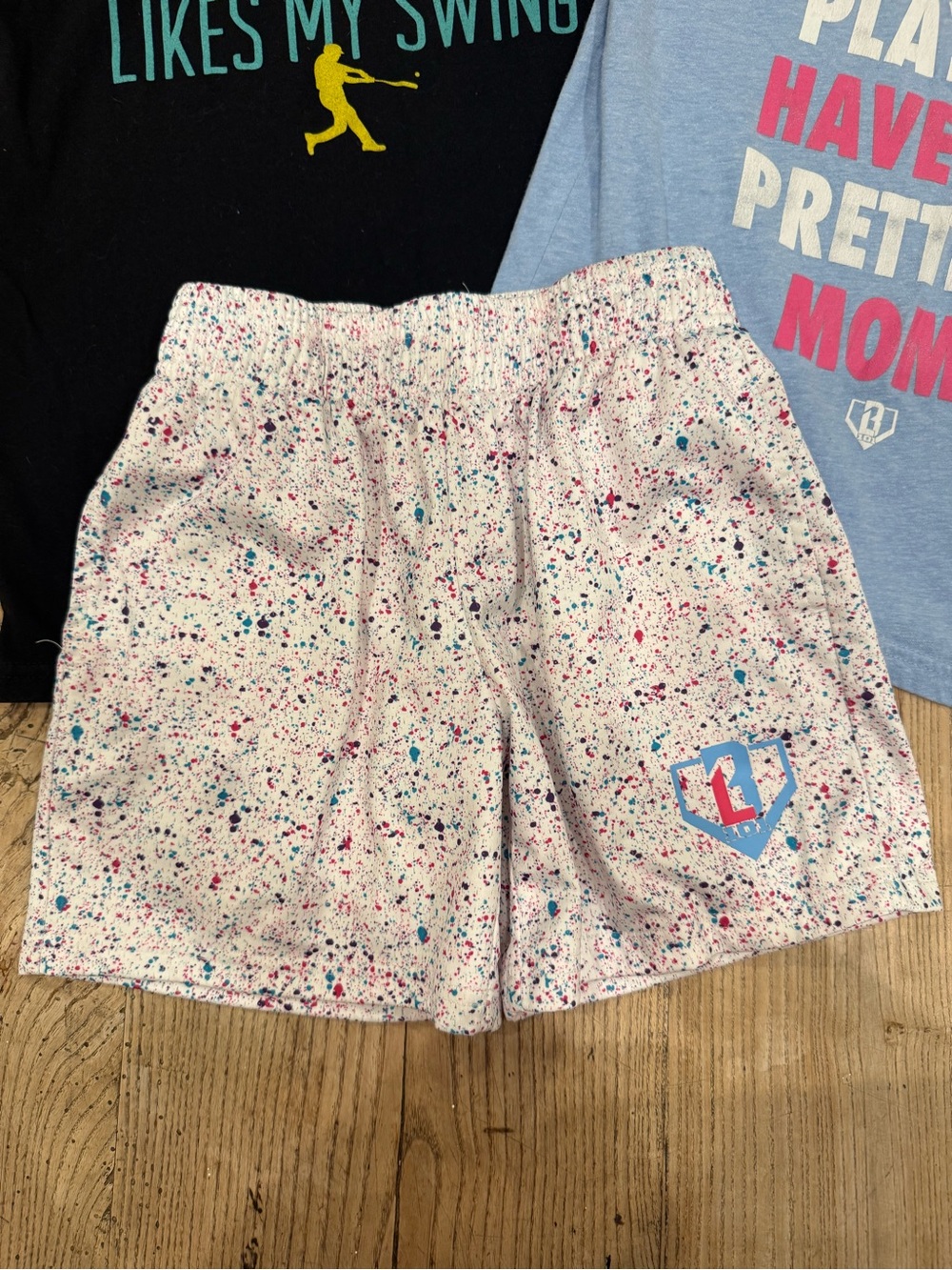 Baseball 101 youth small splatter shorts - Picture 1 of 6